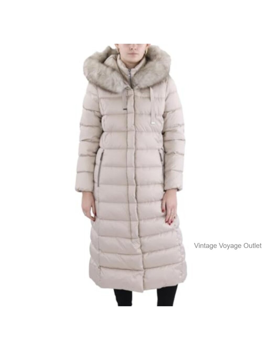 Women's Maxi Puffer Coat, Faux Fur Hood, Water Resistant, Quilted Long Winter